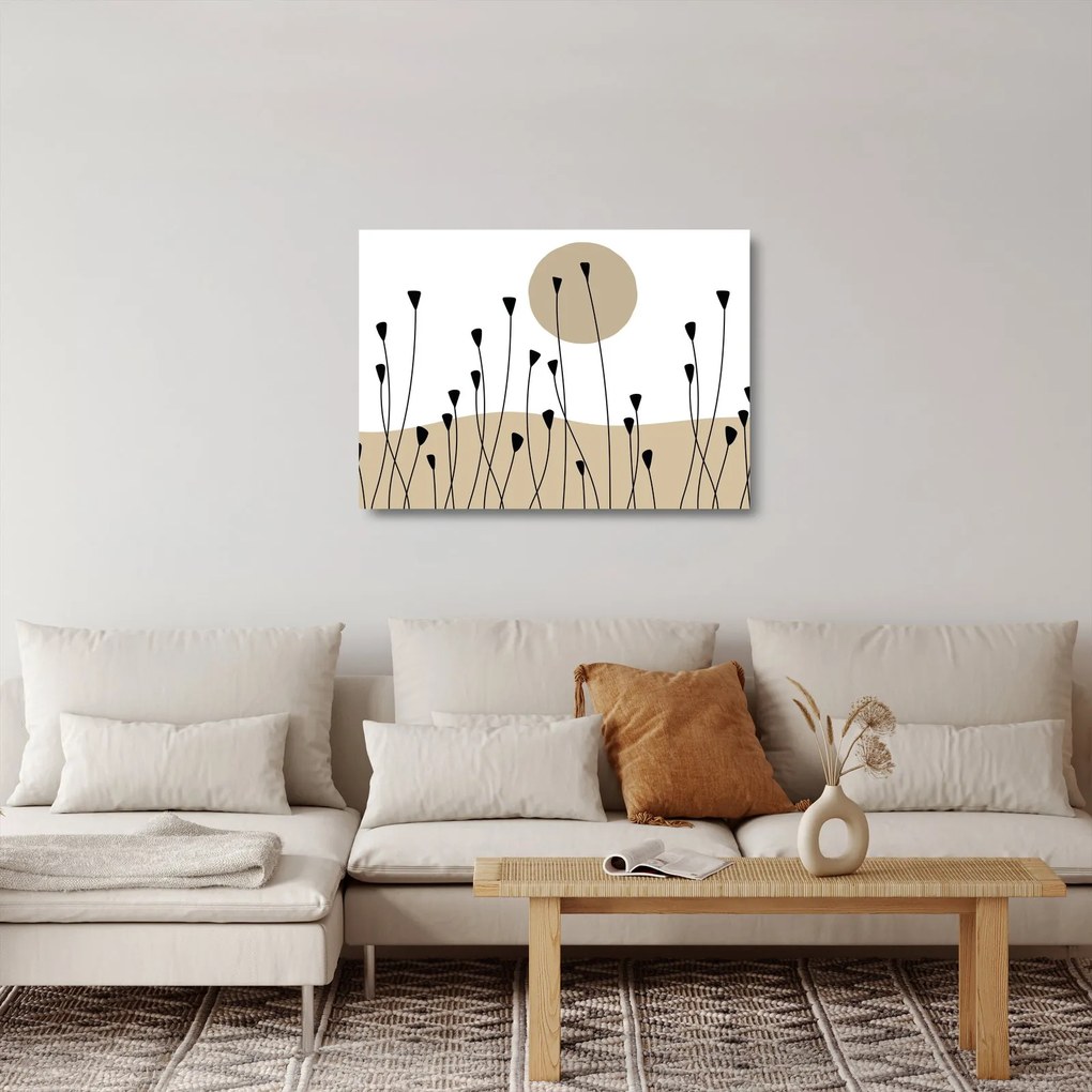 Tablou pe sticlă - Pajiște grafică N⁰2 (70x50 cm)