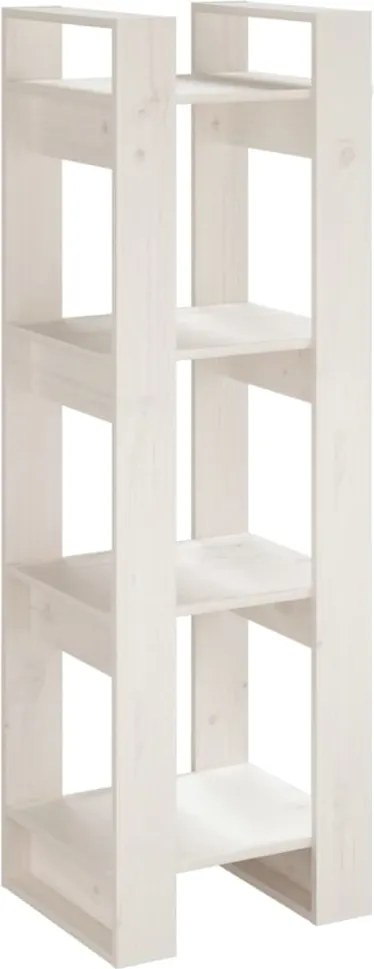 vidaXL Bibliotecă/Separator cameră, alb, 41x35x125 cm, lemn masiv pin