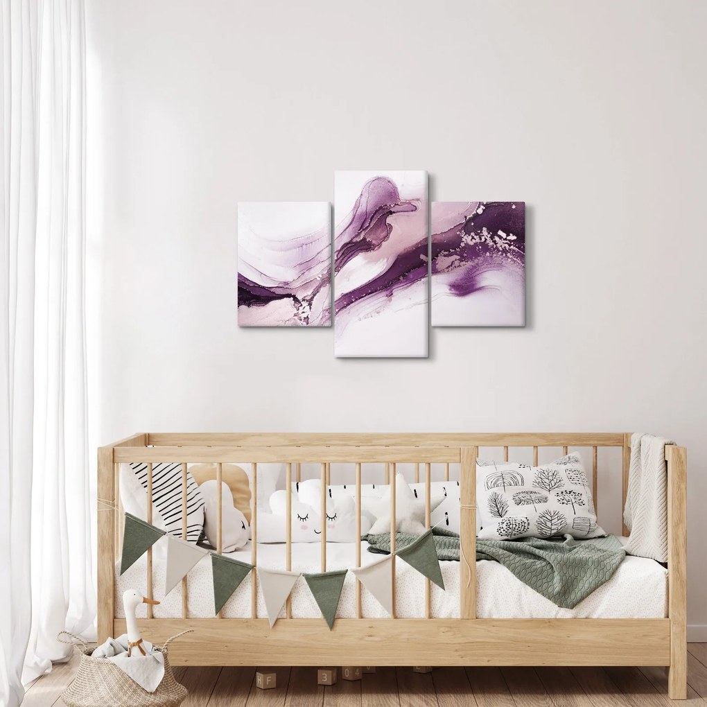 Tablou - Artă fluidă violet (90x60 cm)