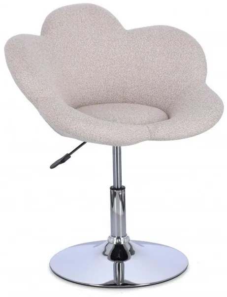 Scaun cu inaltime reglabila, bej, cu picior cromat, Fleur, Yes