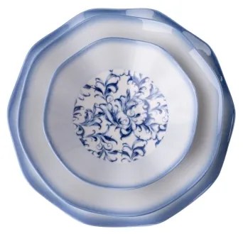 Set veselă, 24 piese, porțelan, albastru