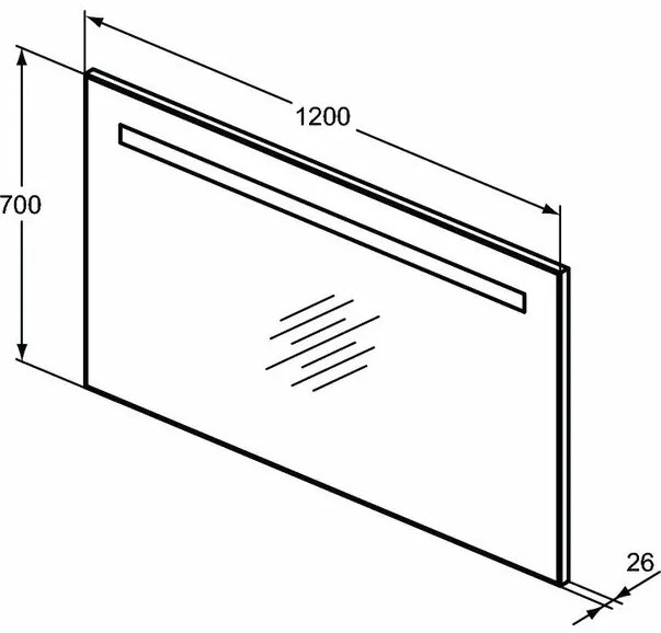 Oglinda cu iluminare si dezaburire Ideal Standard MirrorLight 120x70 cm