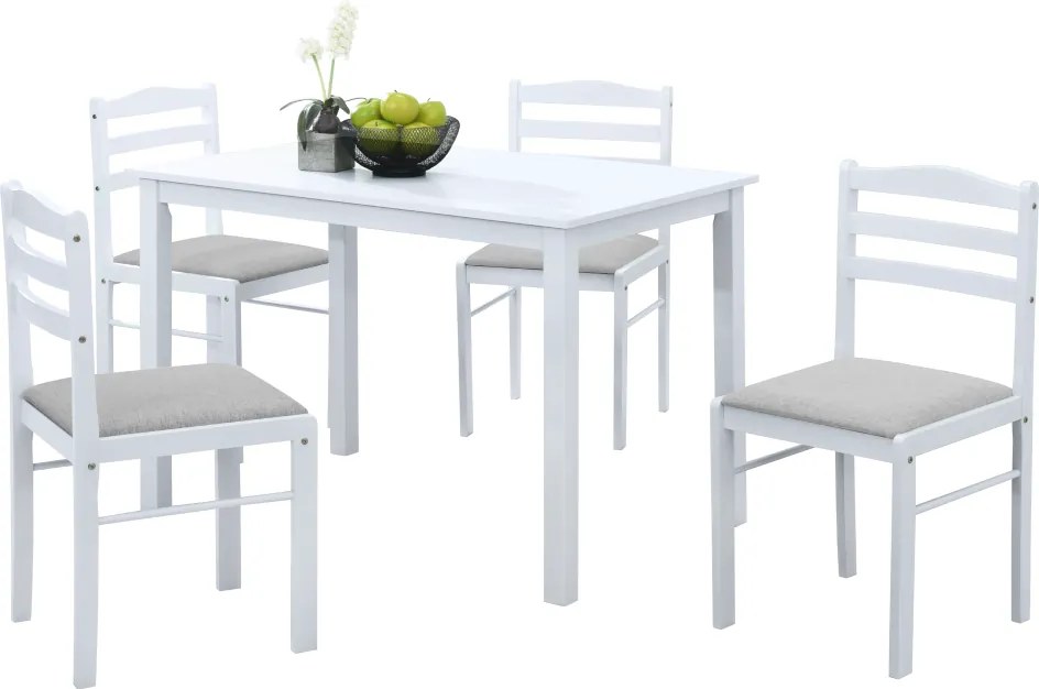 Set de sufragerie 1+4, alb/gri bej, SOMIN