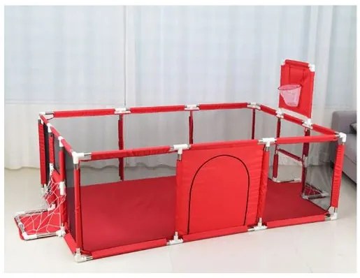 Țarc pentru copii cu porți și coș 230x129x107cm RED