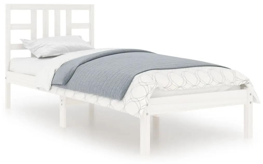 3105396 vidaXL Cadru de pat, alb, 100x200 cm, lemn masiv