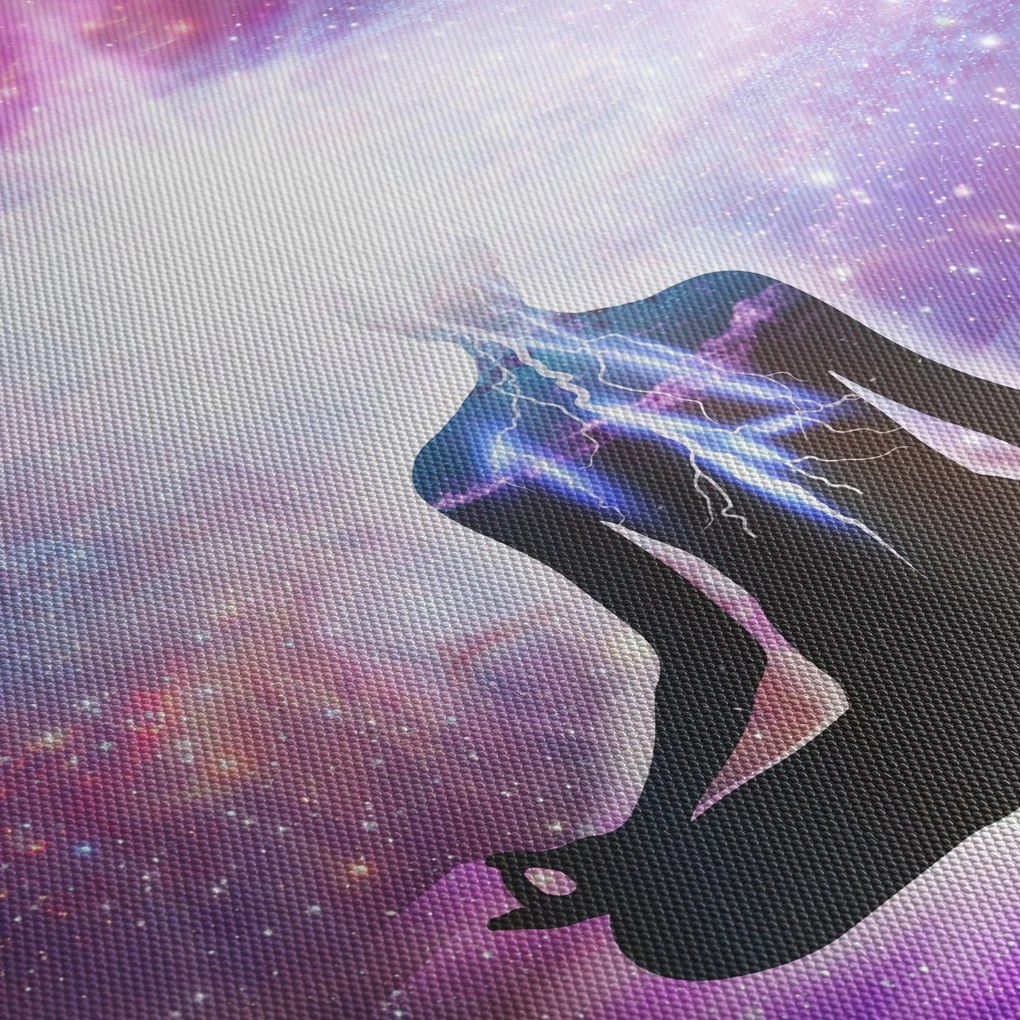 Tablou - Conexiune cu univers (cu ceas) (90x30 cm)