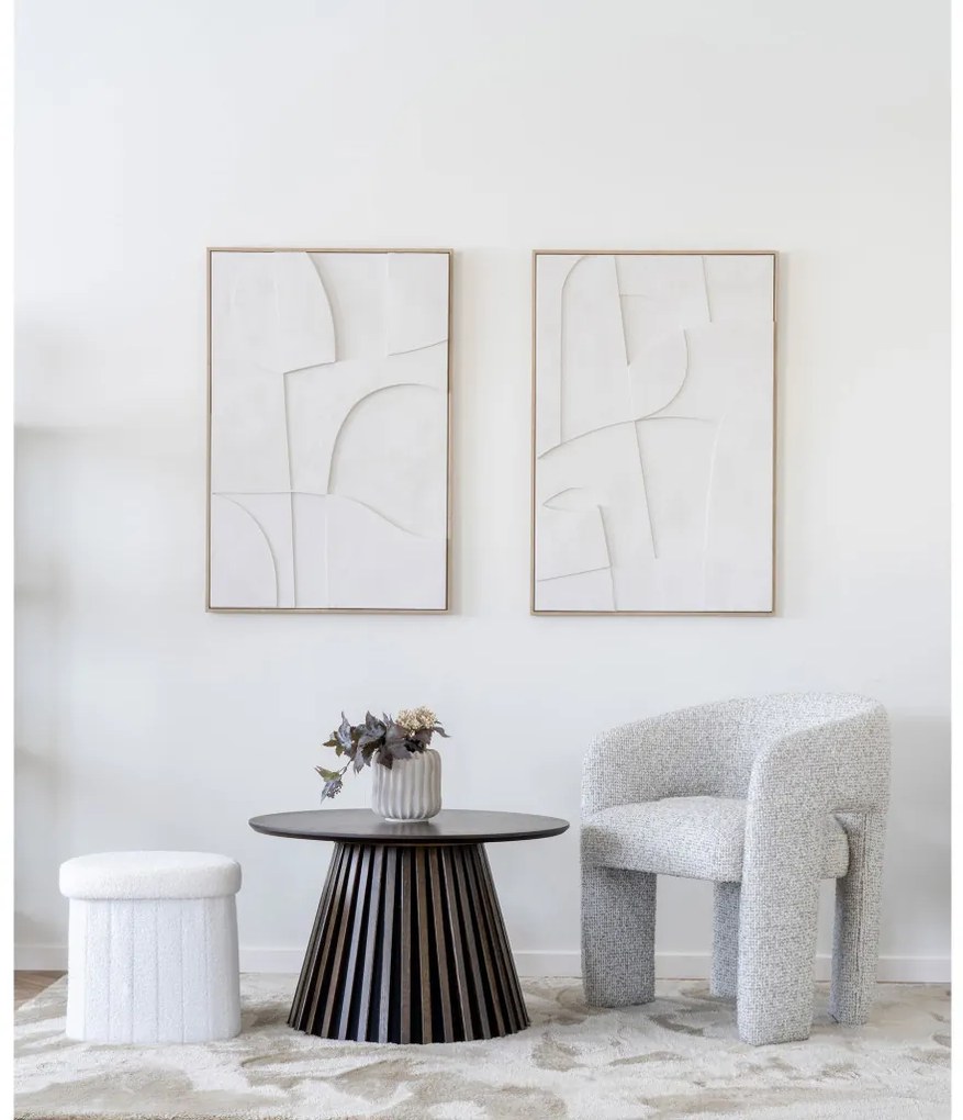 Medford puf, pluș, alb, 42,5x36,5 cm