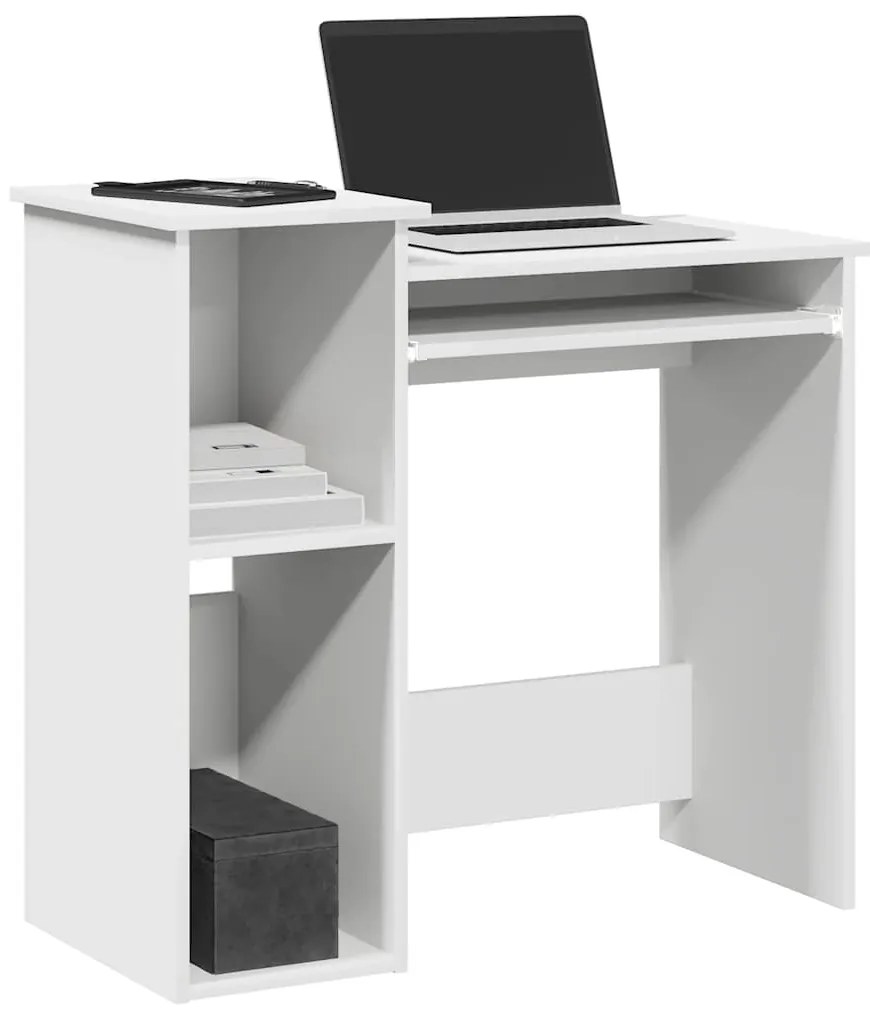 vidaXL Birou cu rafturi, alb, 84x40x78 cm, PAL
