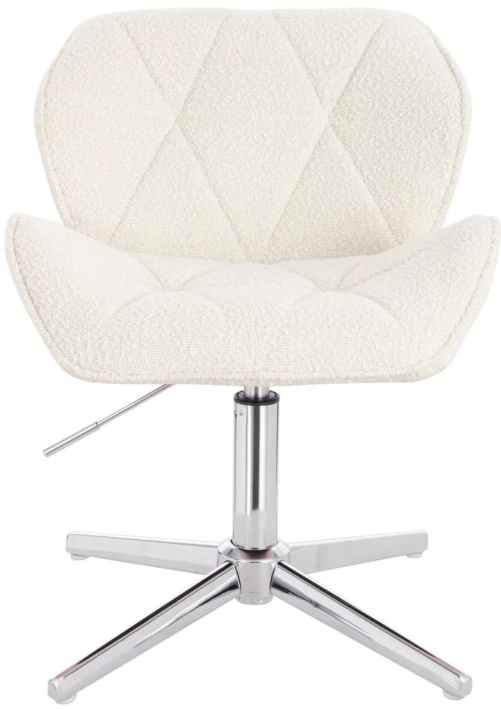 HR111CROSS Scaun Crem Boucle cu Bază Cromata
