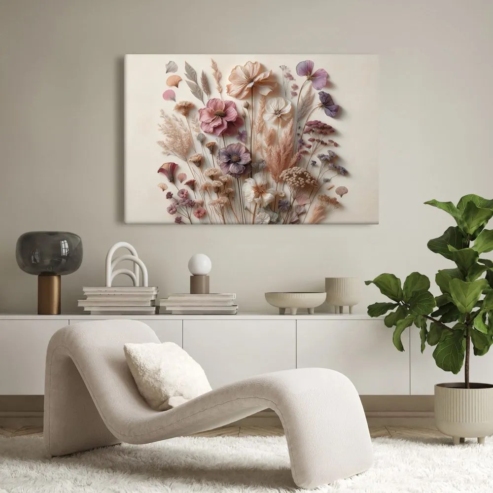Tablou flori vintage pe fundal deschis