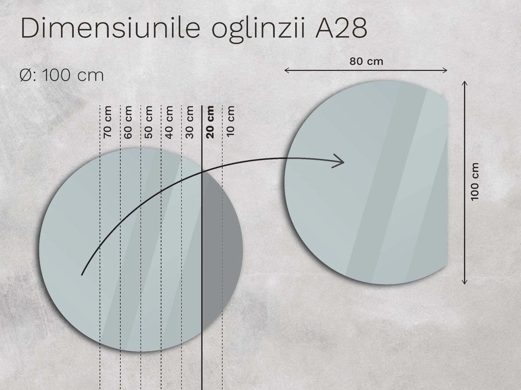 Oglindă atipică cu iluminare LED A28