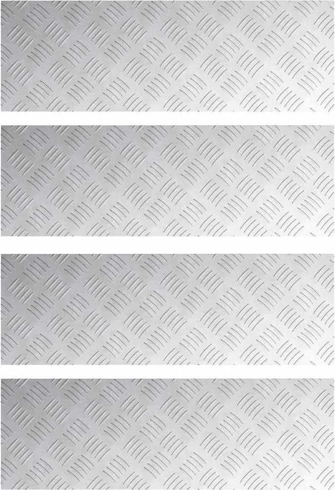 vidaXL Trepte Dreptunghiular 4 pcs Argintiu 75 x 25 cm Aluminiu