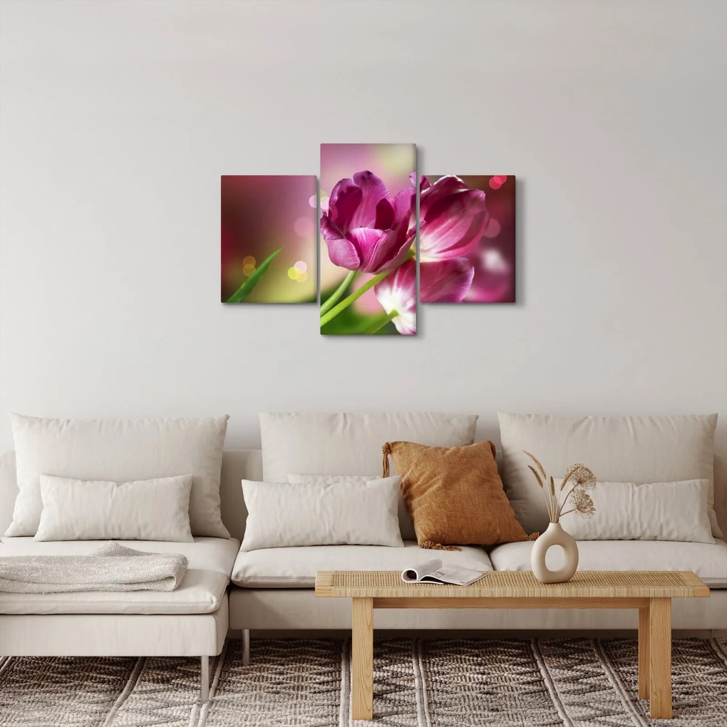 Tablou cu lalele roz (90x60 cm)