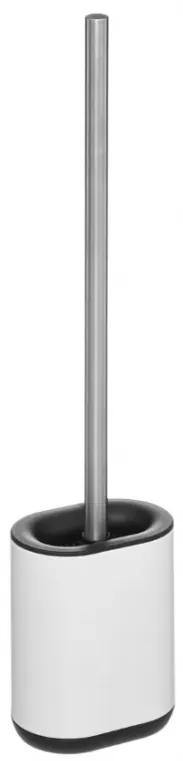 Perie WC Siliflex White, inox, 11 x 53 cm