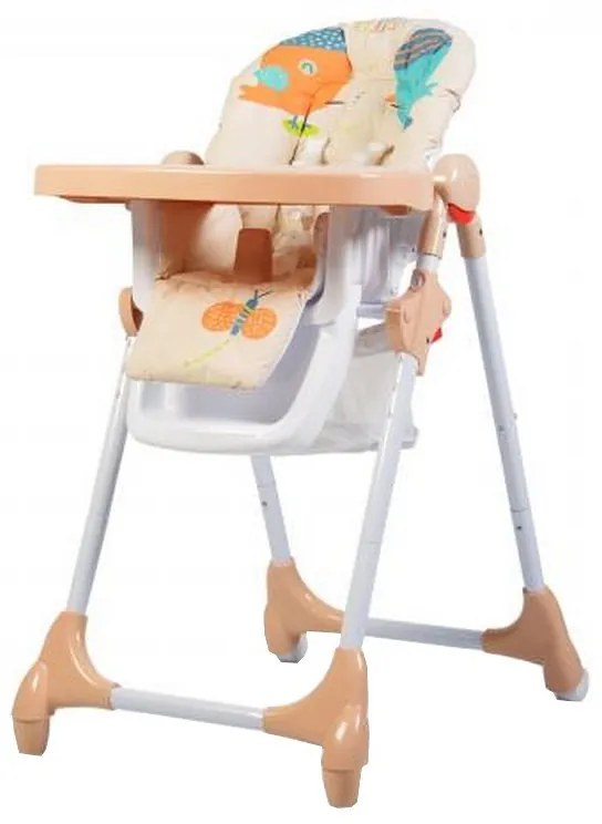 Scaun de masa premium pentru copii si bebe NOVOKIDS™ Kimchi Baby, 6 trepte de inaltime,Pliabil , Centura de siguranta 5 puncte, Spatar reglabil in 3