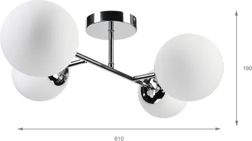 Brilagi - Lustru aplicat MALONY, 4xE14/20W/230V, crom lucios