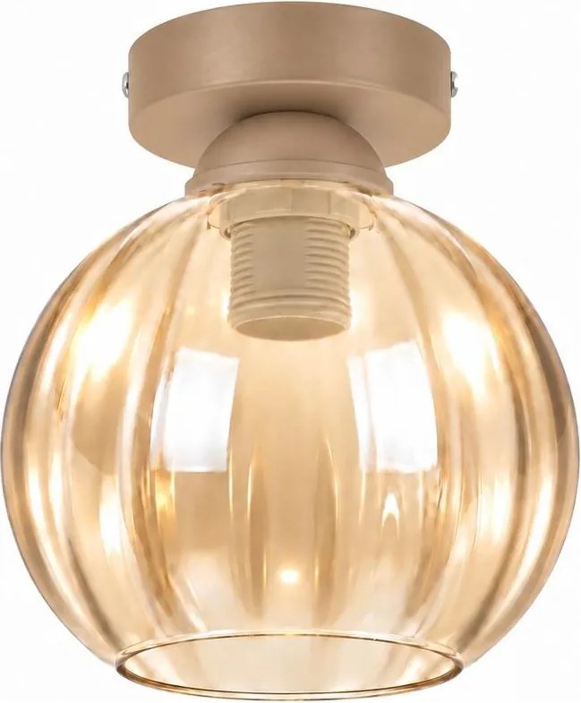 BRILAGI -LED Plafonieră R GLASS 1xE27/60W/230V Ø 18 cm bej/bej fumuriu