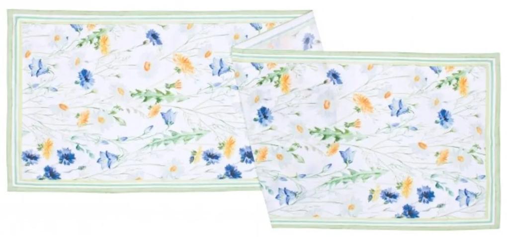 Traversa de masa, Floral Green, Bizzotto, poliester, 45x150 cm