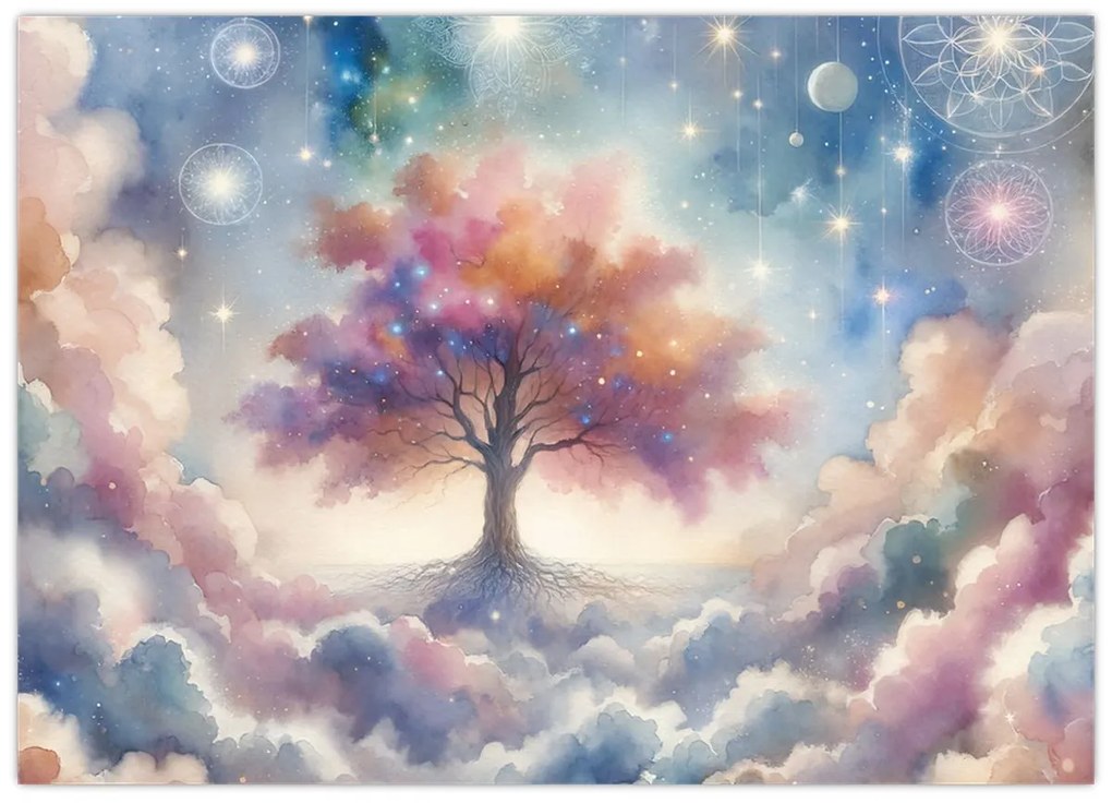 Tablou – Arborele vieții printre nori (70x50 cm)