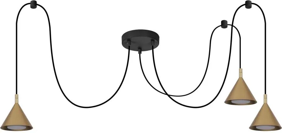 Brilagi - Candelabru suspendat pe cablu CONE TRIPLE SPIDER 3xGX53/15W/230V auriu