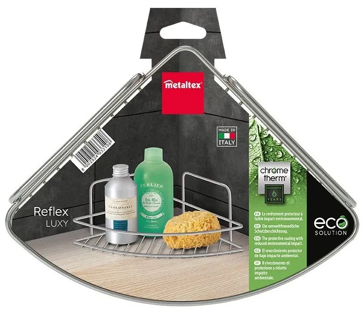 Raft pentru baie argintiu lucios din oțel Luxy – Metaltex