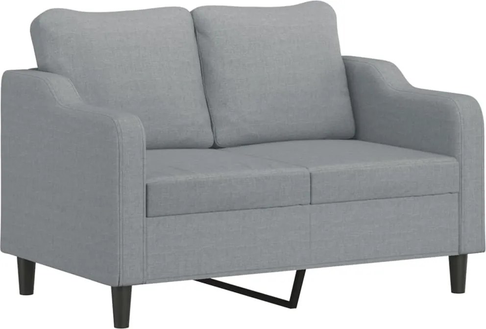 vidaXL Canapea cu 2 locuri, gri deschis, 120 cm, material textil