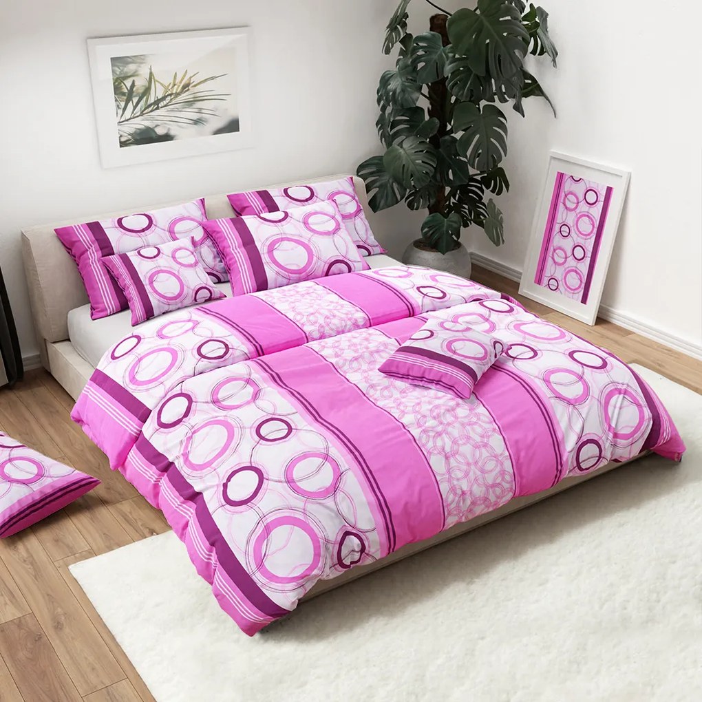 Lenjerie de pat din bumbac KATIE roz Dimensiune lenjerie de pat: 70 x 90 cm | 140 x 200 cm