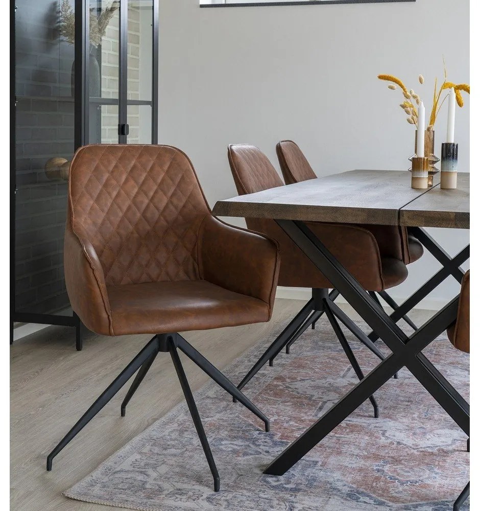 Scaun de sufragerie maro deschis tapițat Harbo – House Nordic