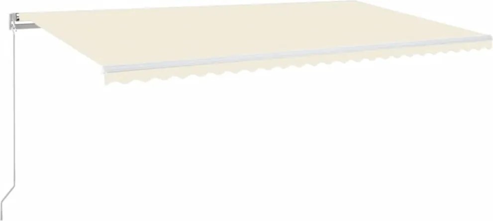 vidaXL Copertină retractabilă manual cu LED, crem, 600x350 cm