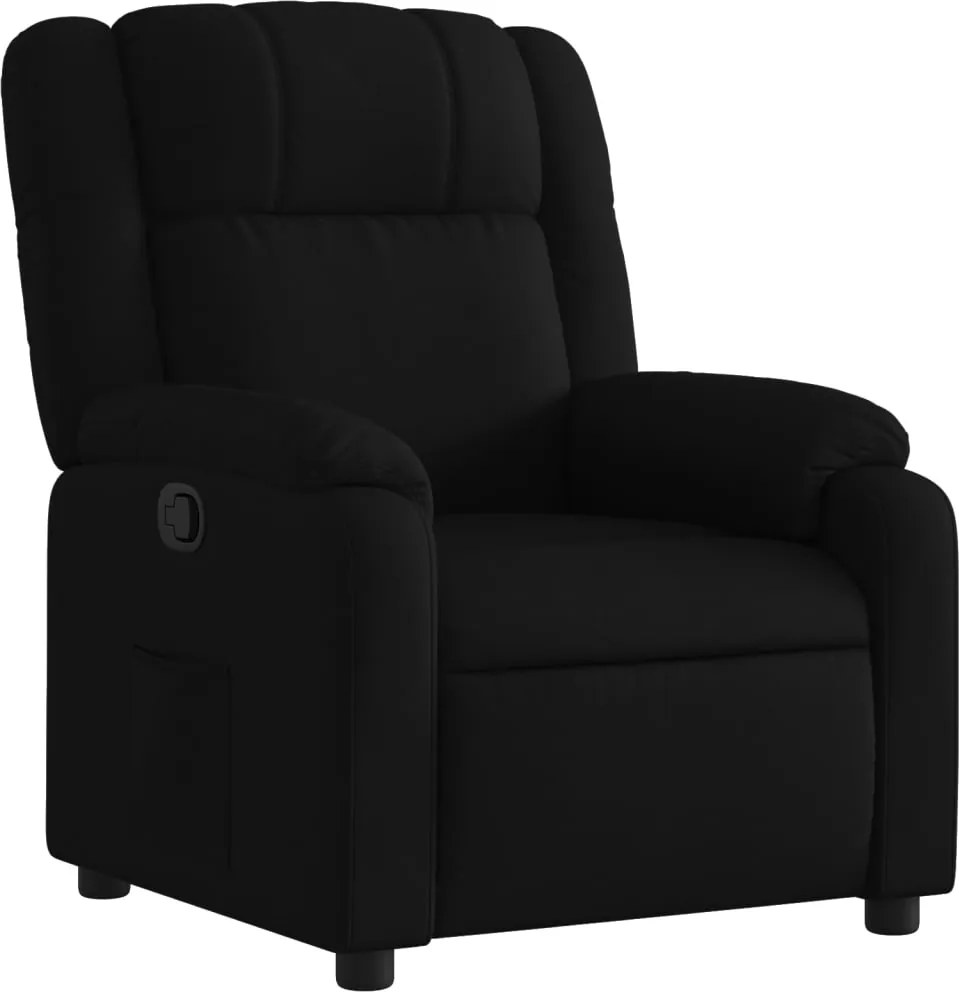 vidaXL Fotoliu rabatabil, negru, material textil