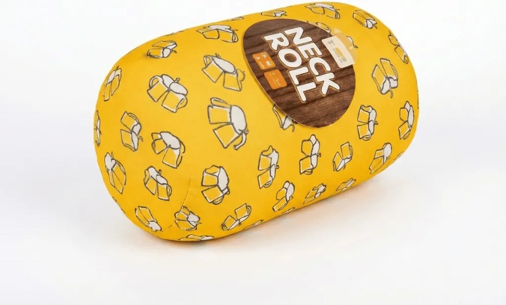 Perna de calatorie BEER NECK ROLL 30x15 cm, galben