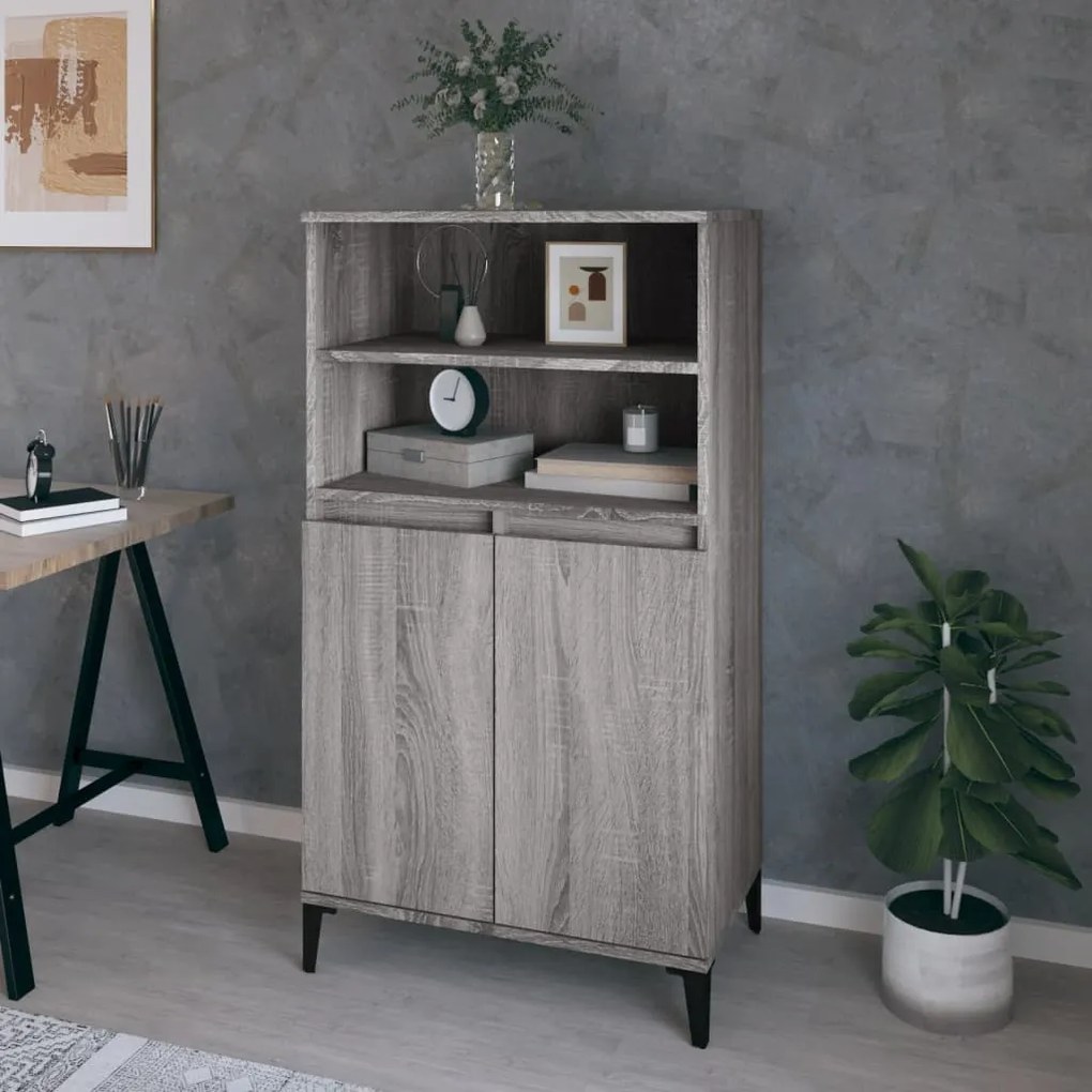 vidaXL Dulap înalt, gri sonoma, 60x36x110 cm, lemn prelucrat