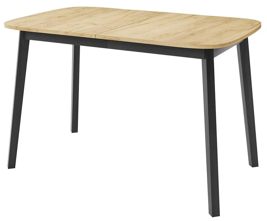 Masă sufragerie extensibilă 130 cm Grospan S 130x80 (Stejar craft auriu + Negru) (pentru 4-6 persoane). 1105346