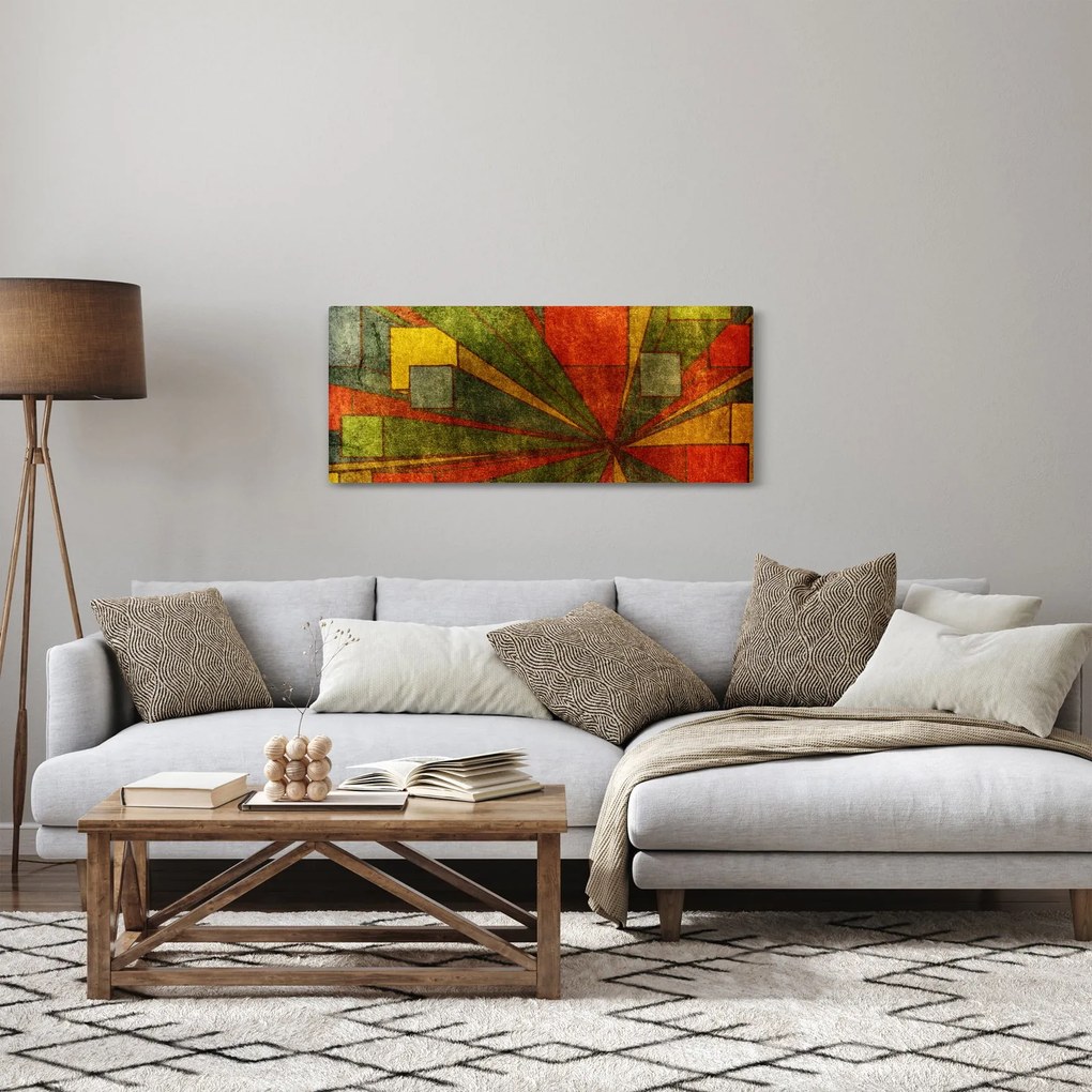 Tablou cu abstracție geometrică (120x50 cm)