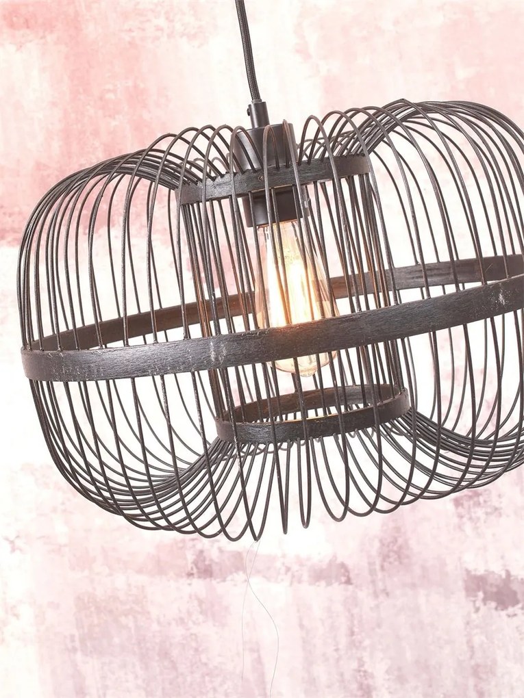 Lampa de podea eco din bambus Hokkaido S 25cm, negru