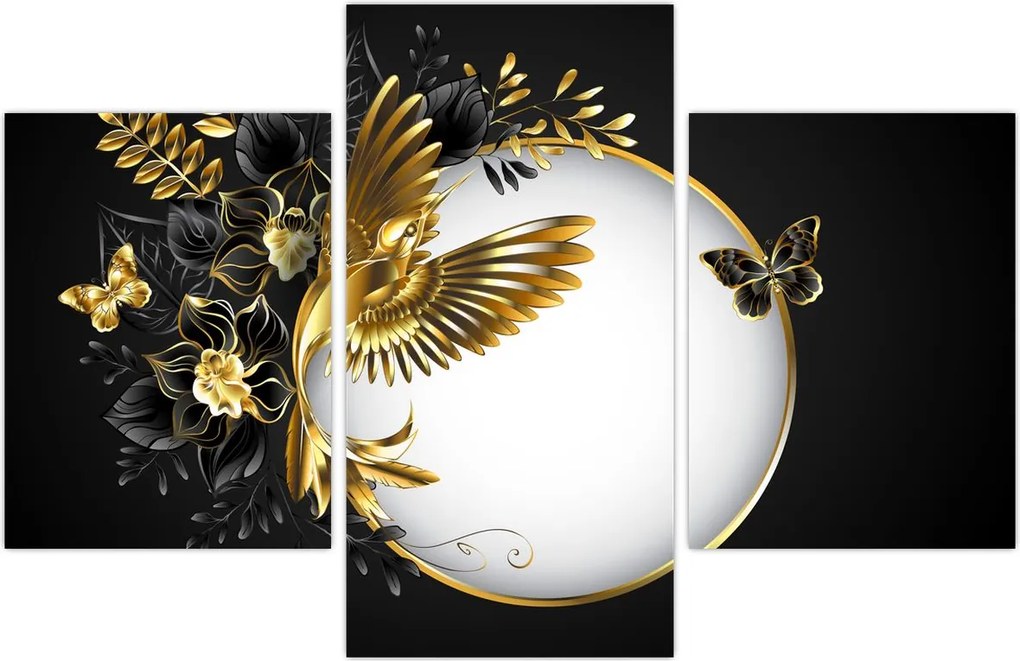 Tablou - Bile cu motive aurii (90x60 cm)