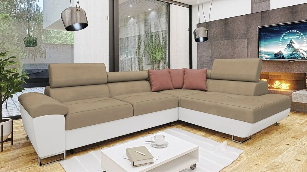 Colțar Alphard (D) (piele ecologică Soft 017 + Uttario Velvet 2979 + Uttario Velvet 2955). 1060184