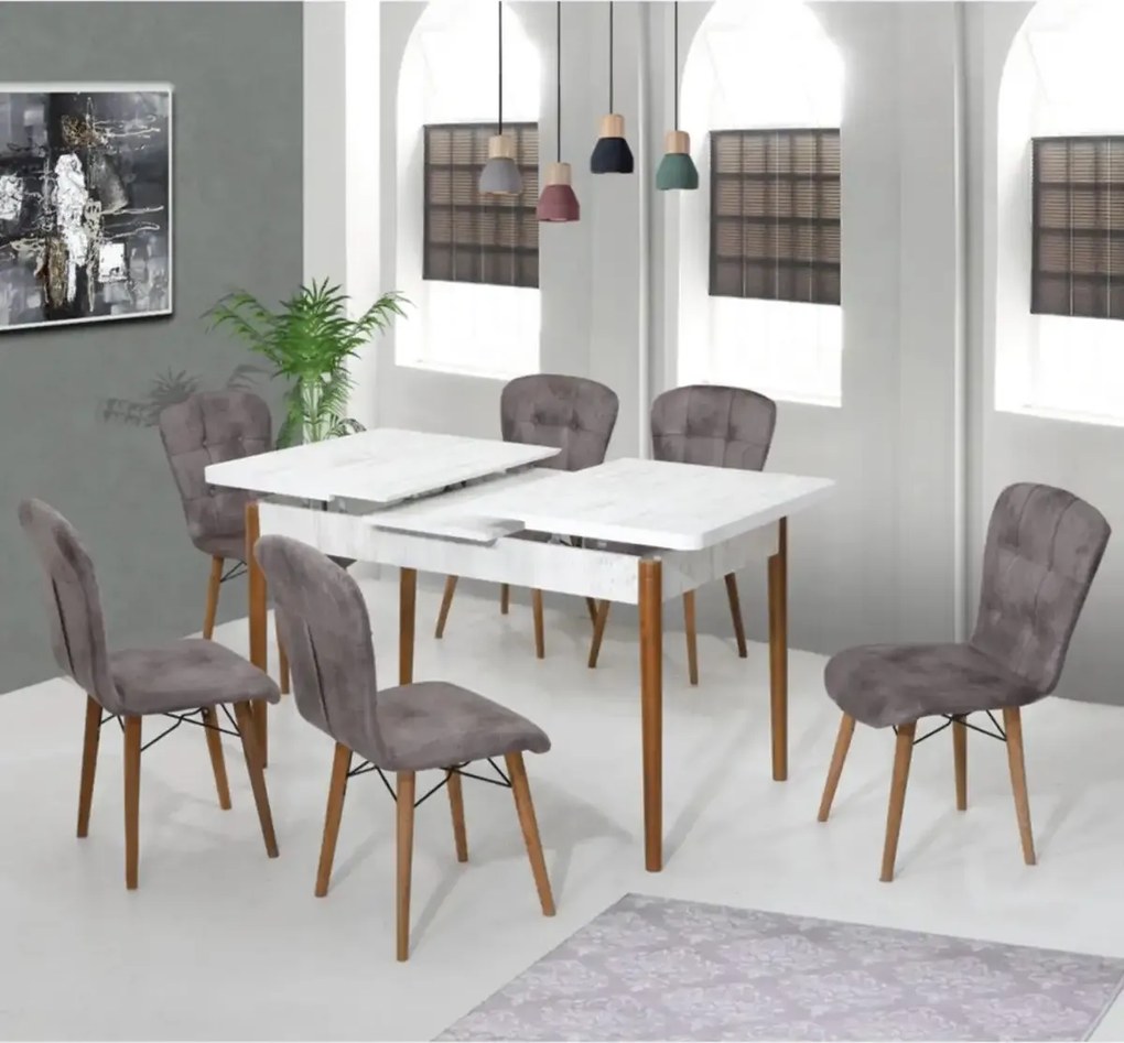 Masa extensibila Dining Homs bej maro 170 x 80 cm