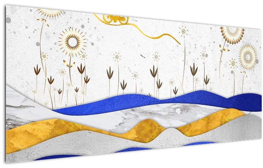 Tablou - Munții aurii (120x50 cm)