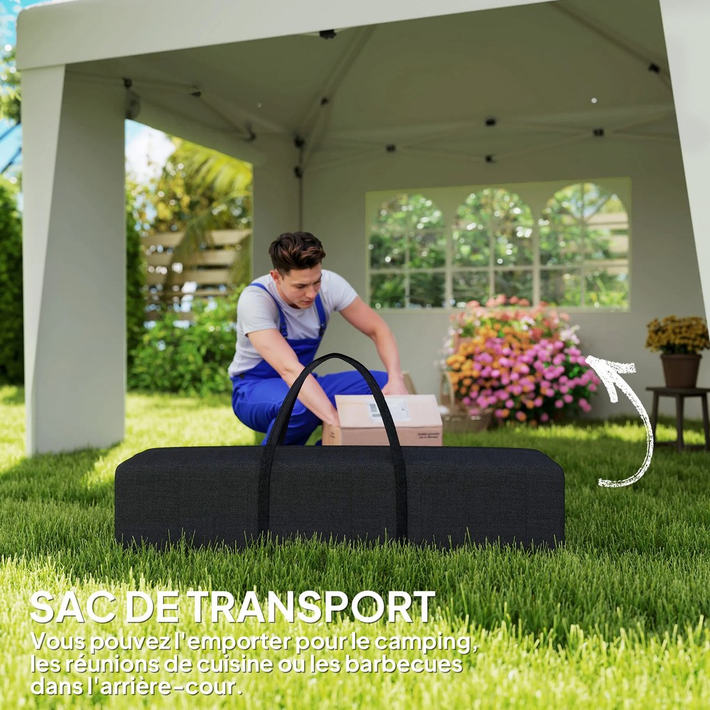 Outsunny Pavilion de grădină pliabil 3 x 3 x 2,75 m anti-UV 30 + cu ferestre + pereți laterali + geantă de transport crem | Aosom Romania
