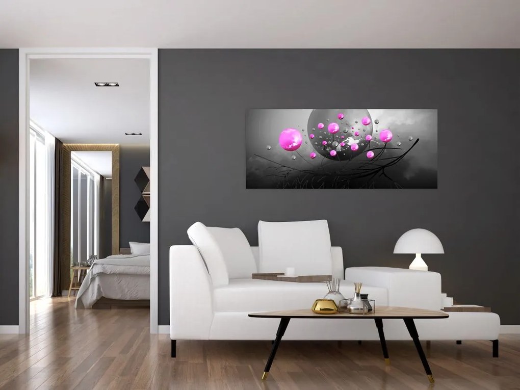 Tabloul cu bile roz (120x50 cm)