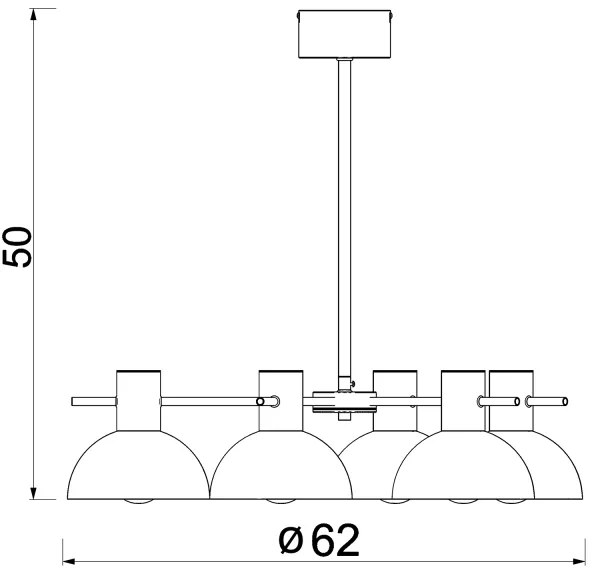 Lustră pe tijă ESTATE MINI 5xE27/15W/230V negru