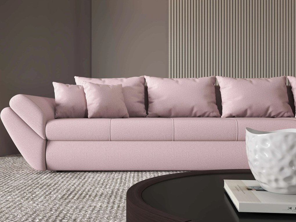 Colțar extensibil dumonde cu ladă de depozitare si sezut confortabil din spuma high-density, Loana XL Enjoy Flamingo II 335x185 cm