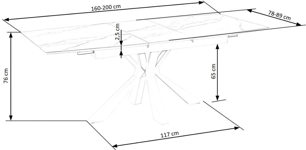 Set masa extensibila Vivaldi L160-200 cm + 4 scaune K486 bej