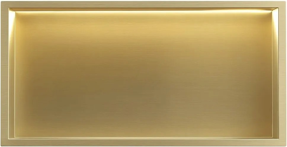 RAFT BAIE INCASTRAT PERETE LED 30x60 brush gold
