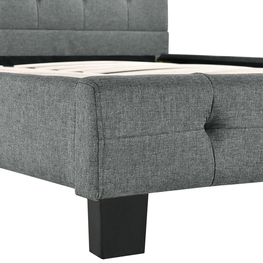 Pat tapiţat Manresa 90 x 200 cm - gri