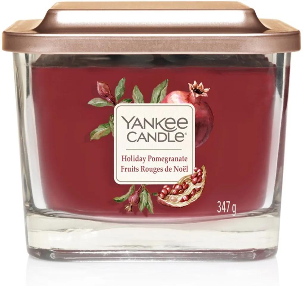 Yankee Candle lumânare parfumată Elevation Holiday Pomegranate pătrata mijlocie 3 fitile