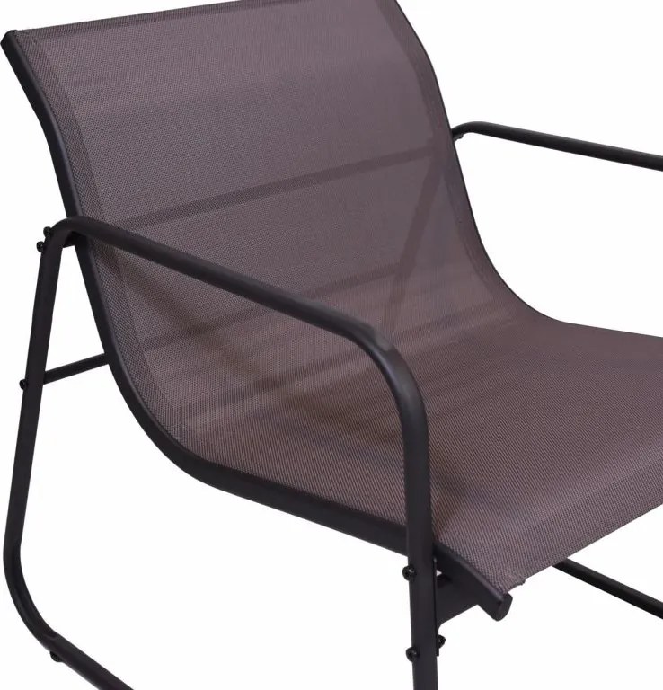 Set de relaxare pentru grădină, masă și 2 fotolii, oțel, gri