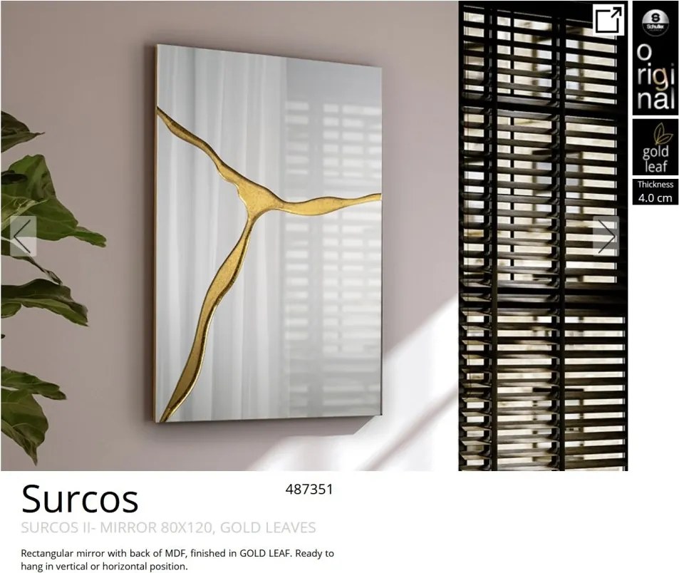 Oglinda de perete design decorativ Surcos aruriu 80x120cm