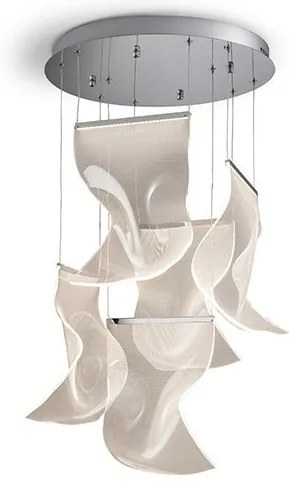 Lustra LED dimabila cu telecomanda design exclusivist 50cm Velos II crom